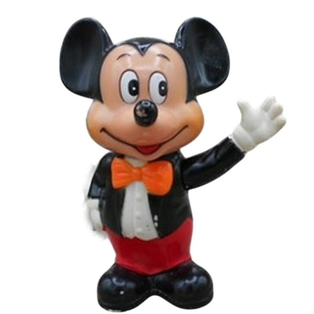 Vintage Mickey Mouse Coin Bank Hard Plastic MCM Korea 1960s NO Stopper